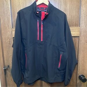 FootJoy FJ Dryjoys TourXP Black Windbreaker with Red Zipper Accents